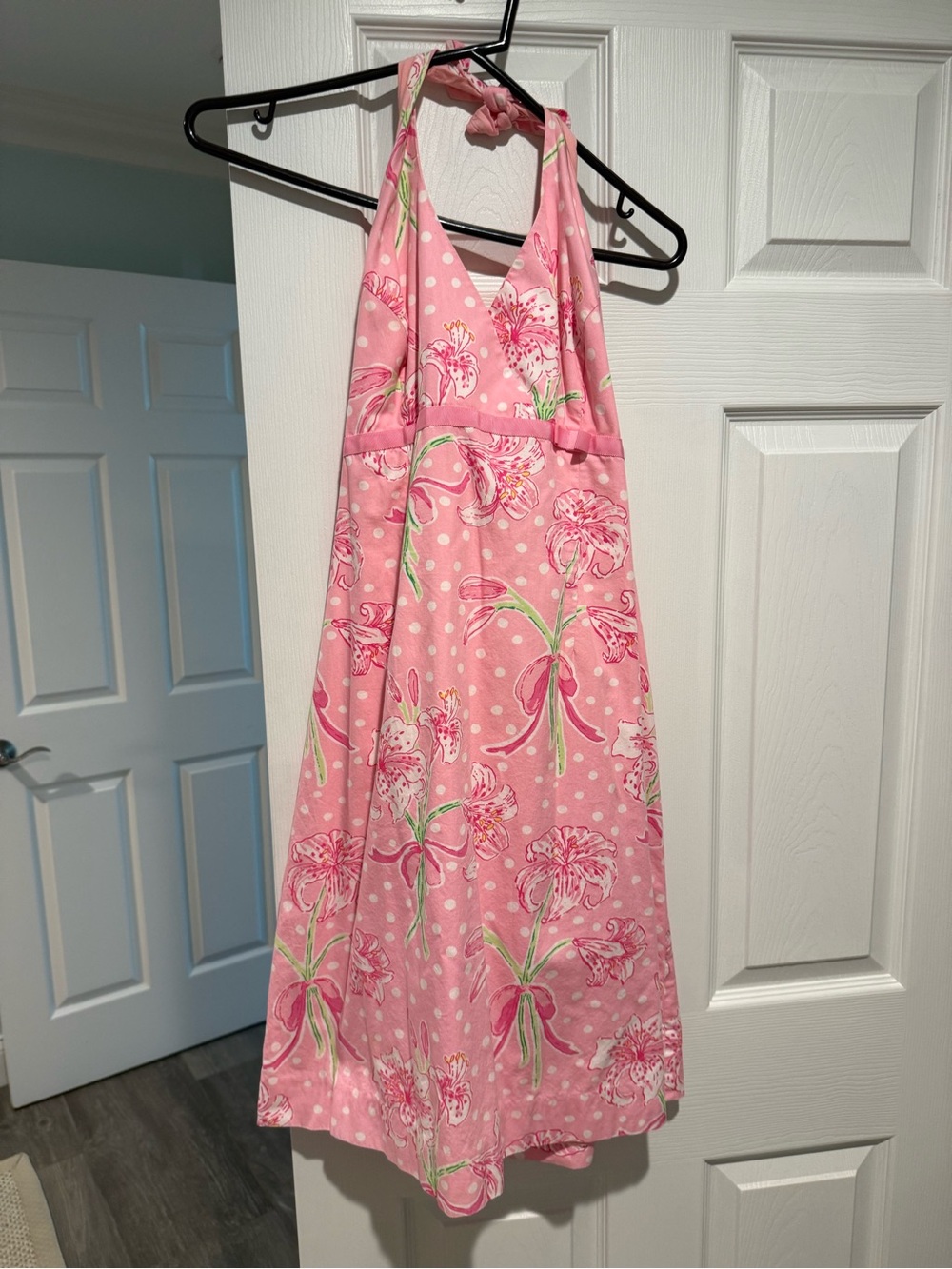 Lilly Pulitzer Pink Floral Halter Dress